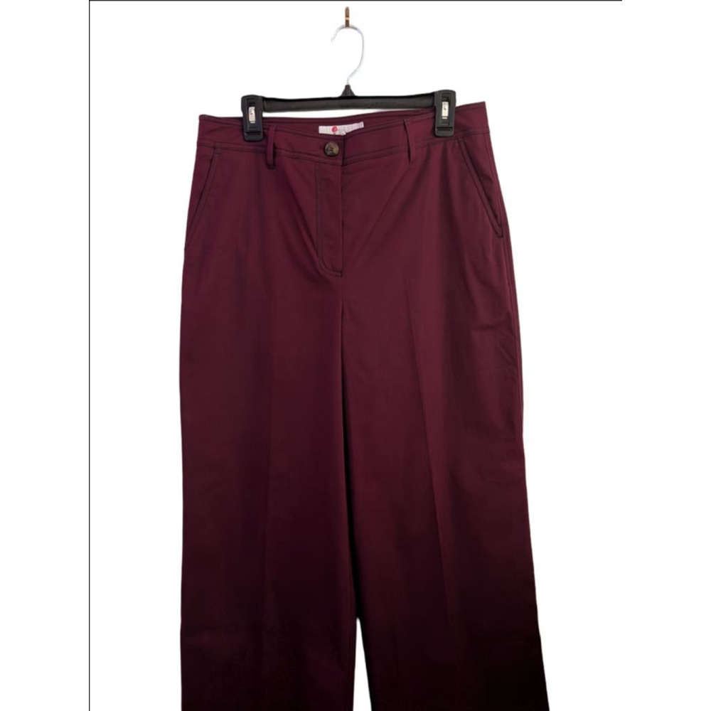 Women's Boden Burgundy Wide Leg Pants Size 10 - Picture 5 of 8
